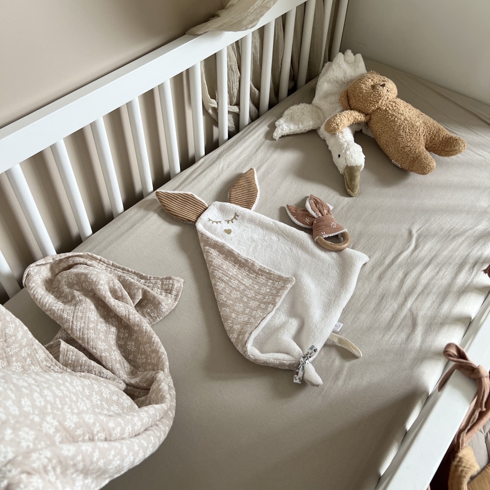 Doudou lange en double gaze de coton personnalisable - Bonheur enfantin