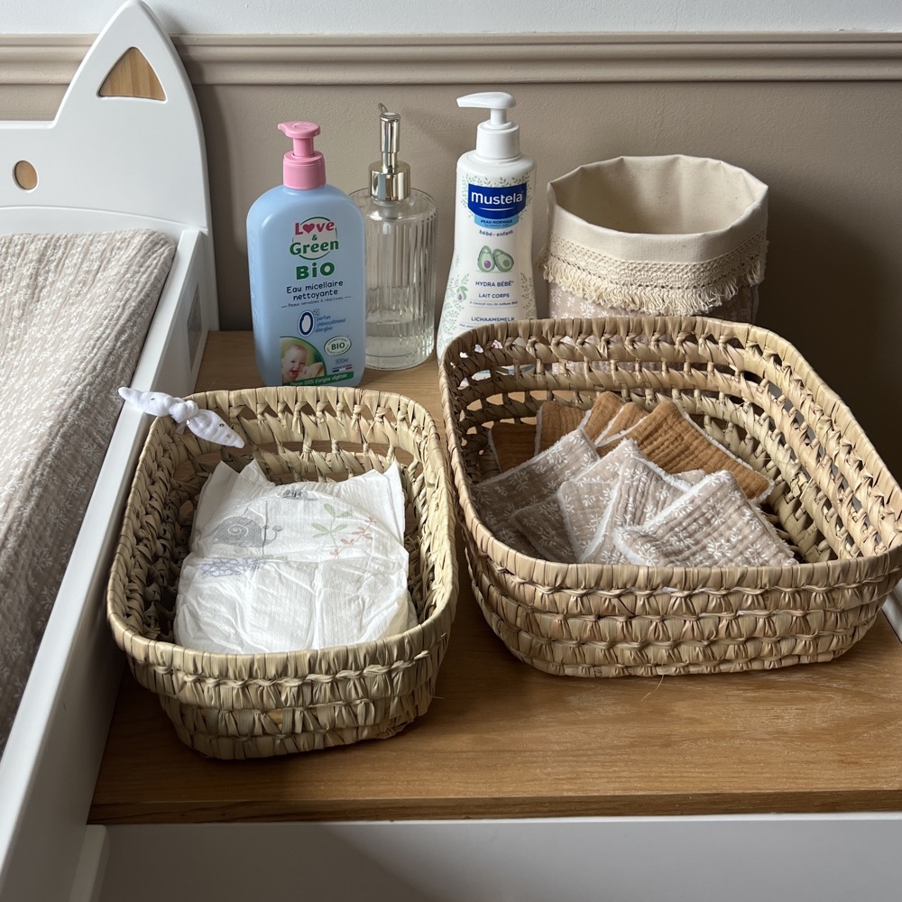 Panier de rangement en tissu fait main - Bonheur enfantin