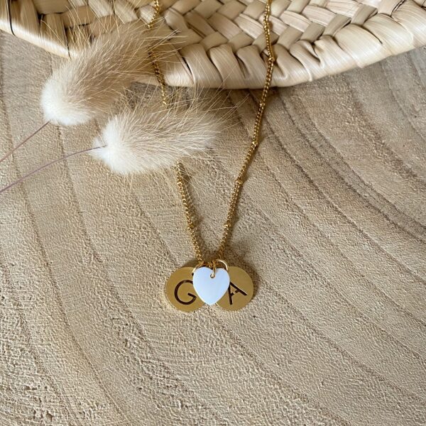 collier personnalise pour maman acier et nacre - bonheur enfantin