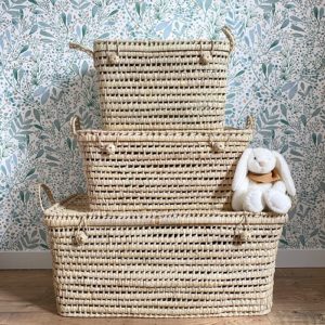 malle artisanale - feuille de palmier - coffret jouet - bonheur enfantin