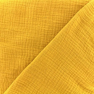 tissu double gaze moutarde tissu double gaze moutarde